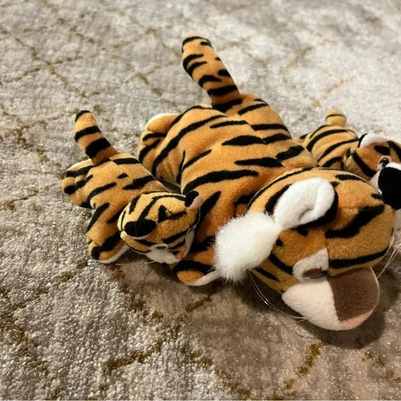 90's Galoob Pound Jungle TIGER & 2 CUBS FAMILY SET 3pc PLUSH Stuffed EUC - Picture 2 of 8